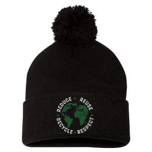 Earth Day Teacher Environment Day Recycle Earth Day Pom Pom 12in Knit Beanie