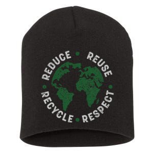 Earth Day Teacher Environment Day Recycle Earth Day Short Acrylic Beanie