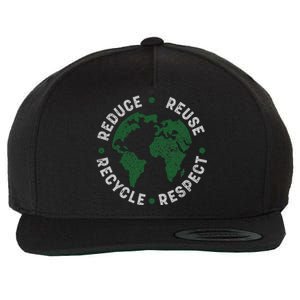 Earth Day Teacher Environment Day Recycle Earth Day Wool Snapback Cap