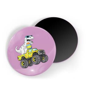 Easter Day T Rex Dino Riding A Monster Truck Magnet