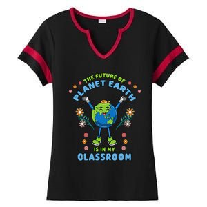 Earth Day Teacher The Future Of Earth Is In My Classroom Ladies Halftime Notch Neck Tee