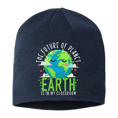 Earth Day Teachers Classroom Funny Teacher Sustainable Beanie