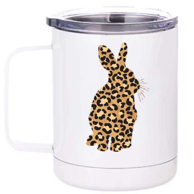 Easter Day Tee Easter Leopard Bunny Rabbit Palm Sunday Gift 12 oz Stainless Steel Tumbler Cup