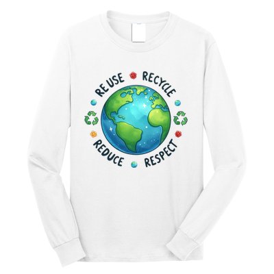 Earth Day Teacher Environment Day Recycle Earth Day Long Sleeve Shirt