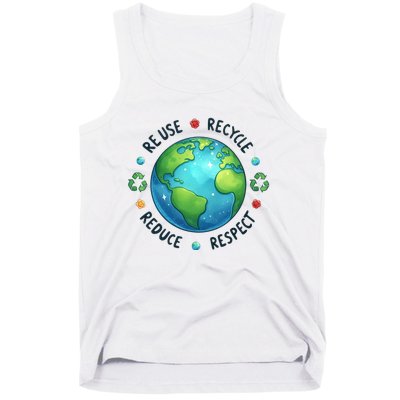 Earth Day Teacher Environment Day Recycle Earth Day Tank Top