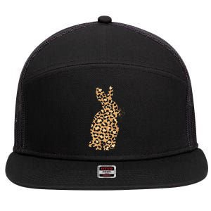 Easter Day Tee Easter Leopard Bunny Rabbit Palm Sunday Gift 7 Panel Mesh Trucker Snapback Hat