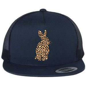 Easter Day Tee Easter Leopard Bunny Rabbit Palm Sunday Gift Flat Bill Trucker Hat