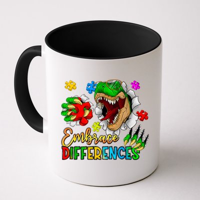 Embrace Differences T Rex Autism Design Mug