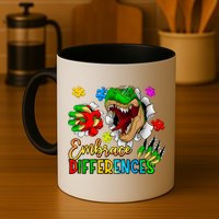 Embrace Differences T Rex Autism Design Mug