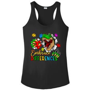 Embrace Differences T Rex Autism Design Ladies PosiCharge Competitor Racerback Tank