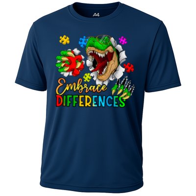 Embrace Differences T Rex Autism Design Performance Shirt