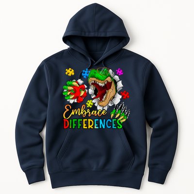 Embrace Differences T Rex Autism Design Hoodie