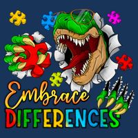 Embrace Differences T Rex Autism Design Sweatshirt
