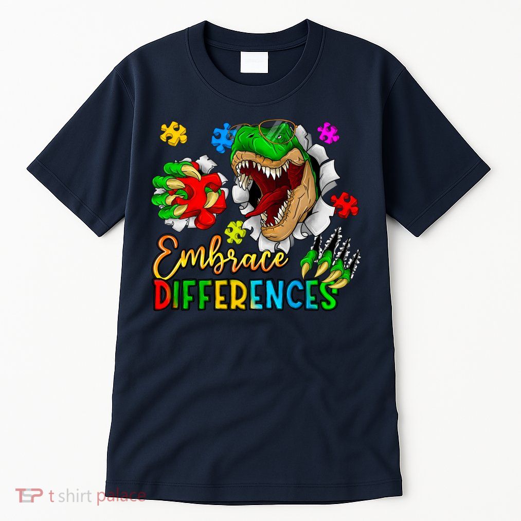 Embrace Differences T Rex Autism Design Tall T-Shirt