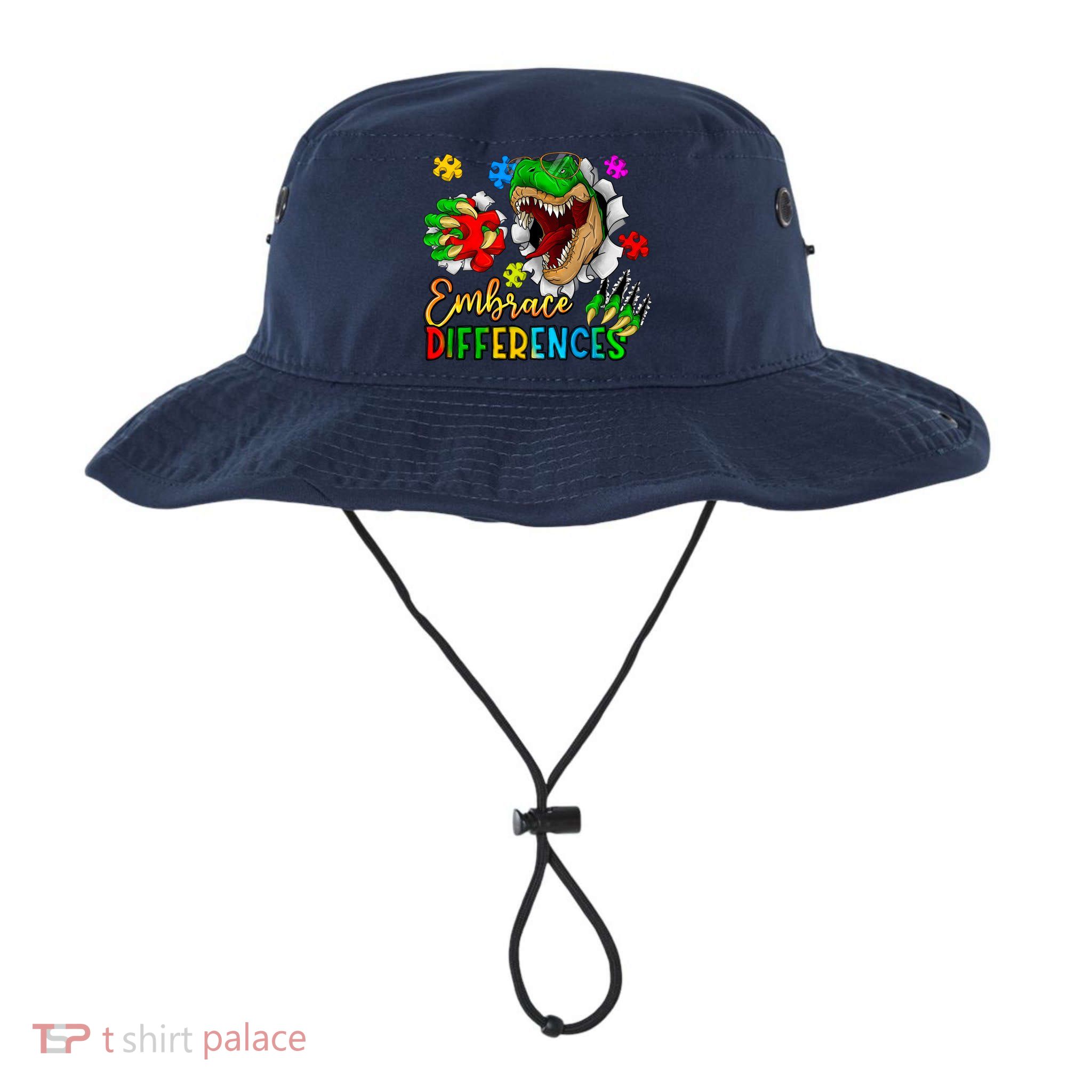 Embrace Differences T Rex Autism Design Bucket Hat