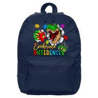 Embrace Differences T Rex Autism Design 16 in Basic Backpack