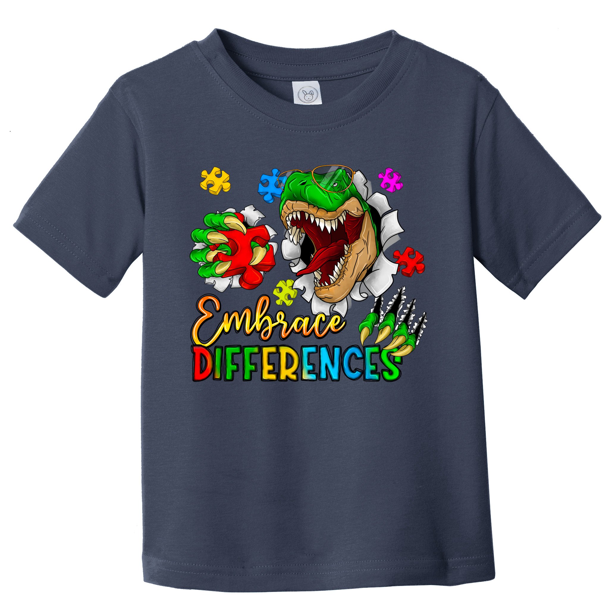 Embrace Differences T Rex Autism Design Toddler T-Shirt
