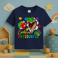 Embrace Differences T Rex Autism Design Toddler T-Shirt