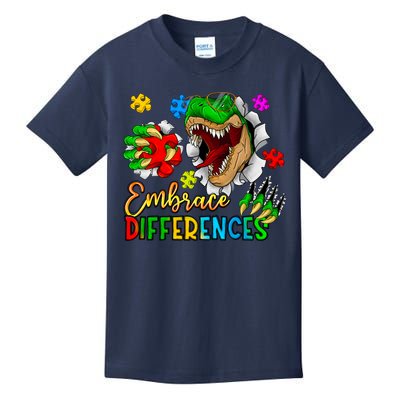 Embrace Differences T Rex Autism Design Kids T-Shirt