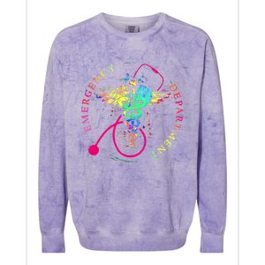 Emergency Department Tie Dye Ed Er Nurse Nursing Colorblast Crewneck Sweatshirt