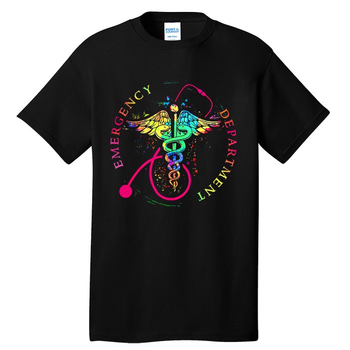 Emergency Department Tie Dye Ed Er Nurse Nursing Tall T-Shirt