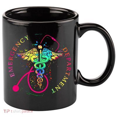 Emergency Department Tie Dye Ed Er Nurse Nursing 11oz C Handle Ceramic Mug