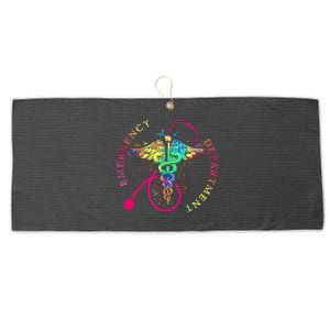 Emergency Department Tie Dye Ed Er Nurse Nursing Large Microfiber Waffle Golf Towel