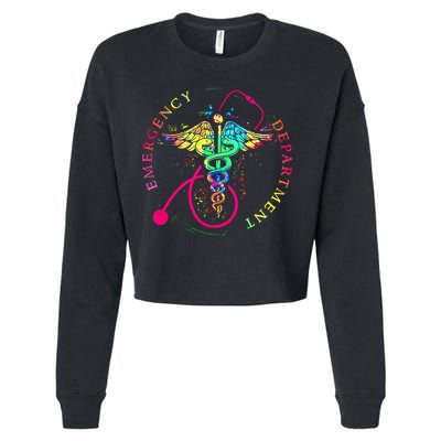 Emergency Department Tie Dye Ed Er Nurse Nursing Cropped Pullover Crew