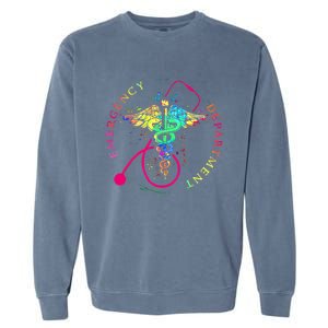 Emergency Department Tie Dye Ed Er Nurse Nursing Garment-Dyed Sweatshirt