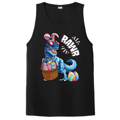 Easter Dinosaur T Rex Eggs Rawr Bunny Ears Gift PosiCharge Competitor Tank