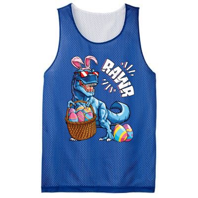 Easter Dinosaur T Rex Eggs Rawr Bunny Ears Gift Mesh Reversible Basketball Jersey Tank