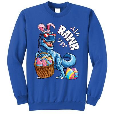 Easter Dinosaur T Rex Eggs Rawr Bunny Ears Gift Tall Sweatshirt