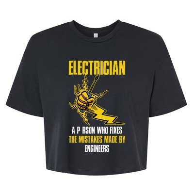 Electrician Definition The Mistakkes Made By Bella+Canvas Jersey Crop Tee