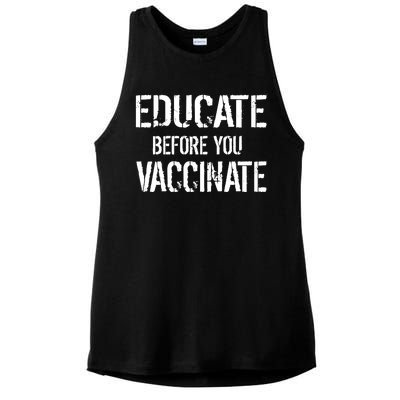 Educate Before You Vaccinate  Ladies PosiCharge Tri-Blend Wicking Tank