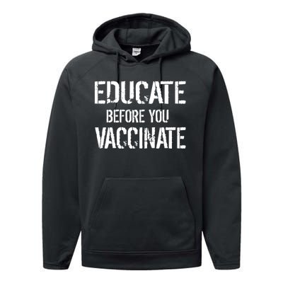 Educate Before You Vaccinate  Performance Fleece Hoodie