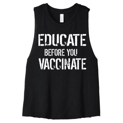 Educate Before You Vaccinate  Women's Racerback Cropped Tank