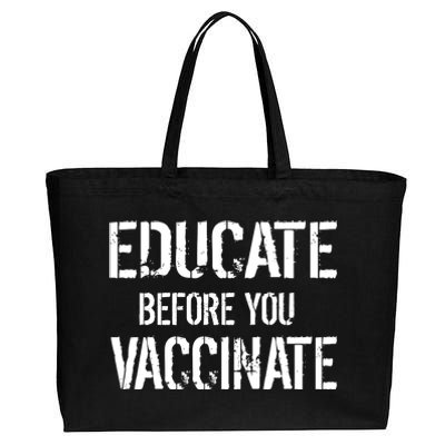 Educate Before You Vaccinate  Cotton Canvas Jumbo Tote