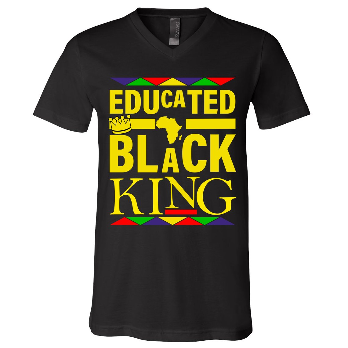 Educated Black King V-Neck T-Shirt