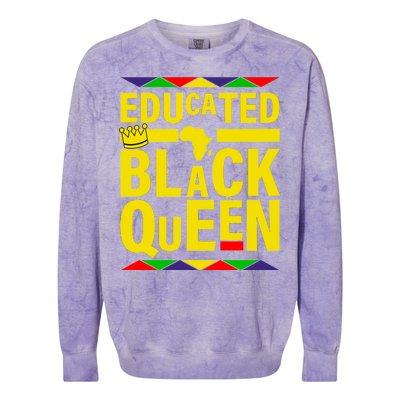 Educated Black Queen Colorblast Crewneck Sweatshirt