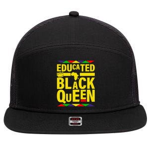 Educated Black Queen 7 Panel Mesh Trucker Snapback Hat