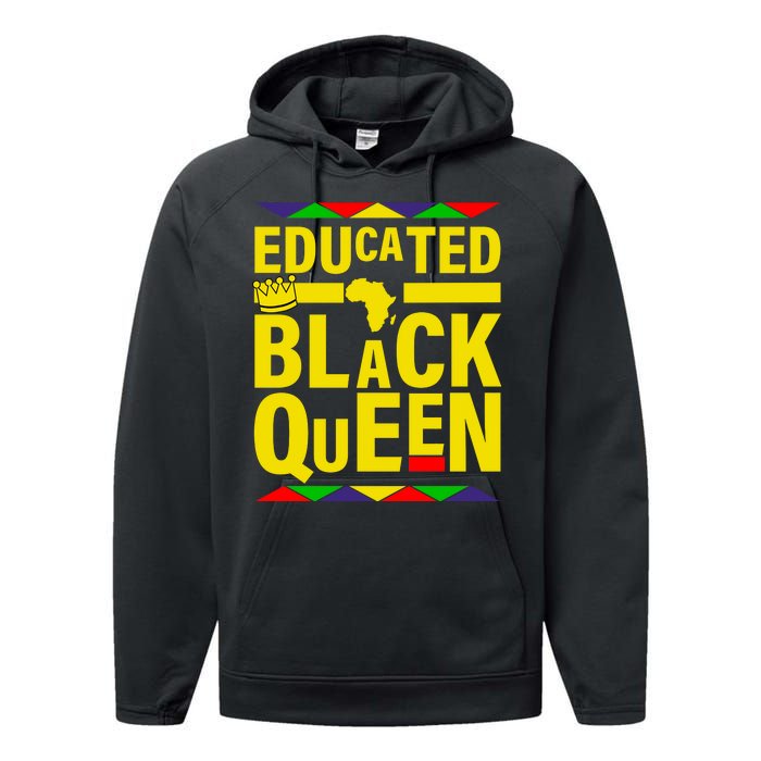 Educated Black Queen Performance Fleece Hoodie