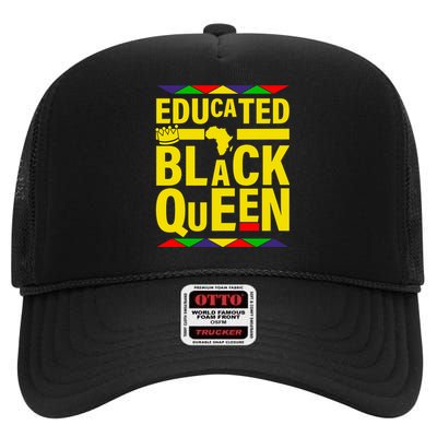 Educated Black Queen High Crown Mesh Back Trucker Hat