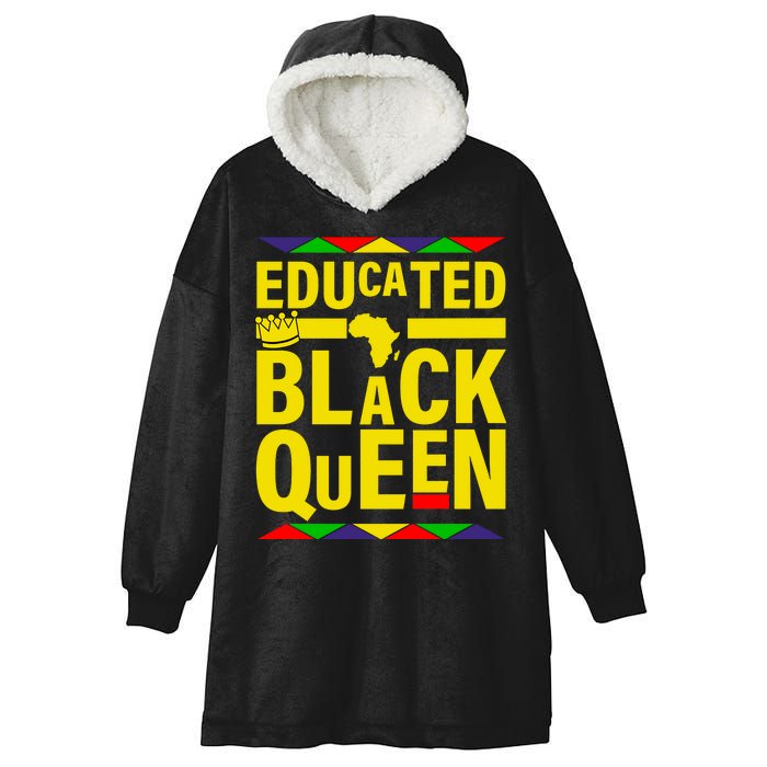 Educated Black Queen Hooded Wearable Blanket