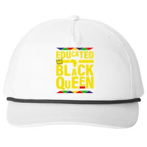 Educated Black Queen Snapback Five-Panel Rope Hat