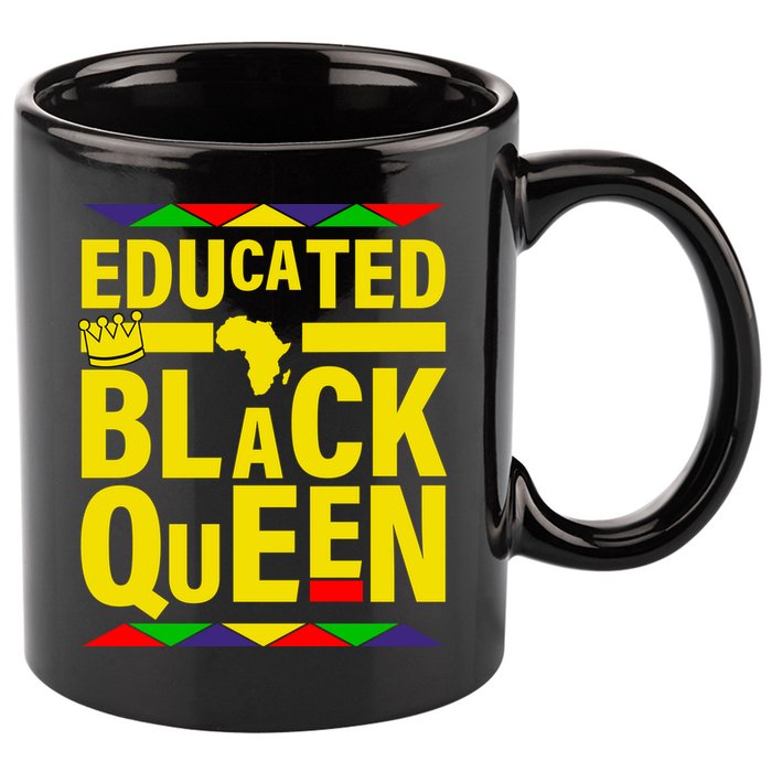 Educated Black Queen 11oz C Handle Ceramic Mug
