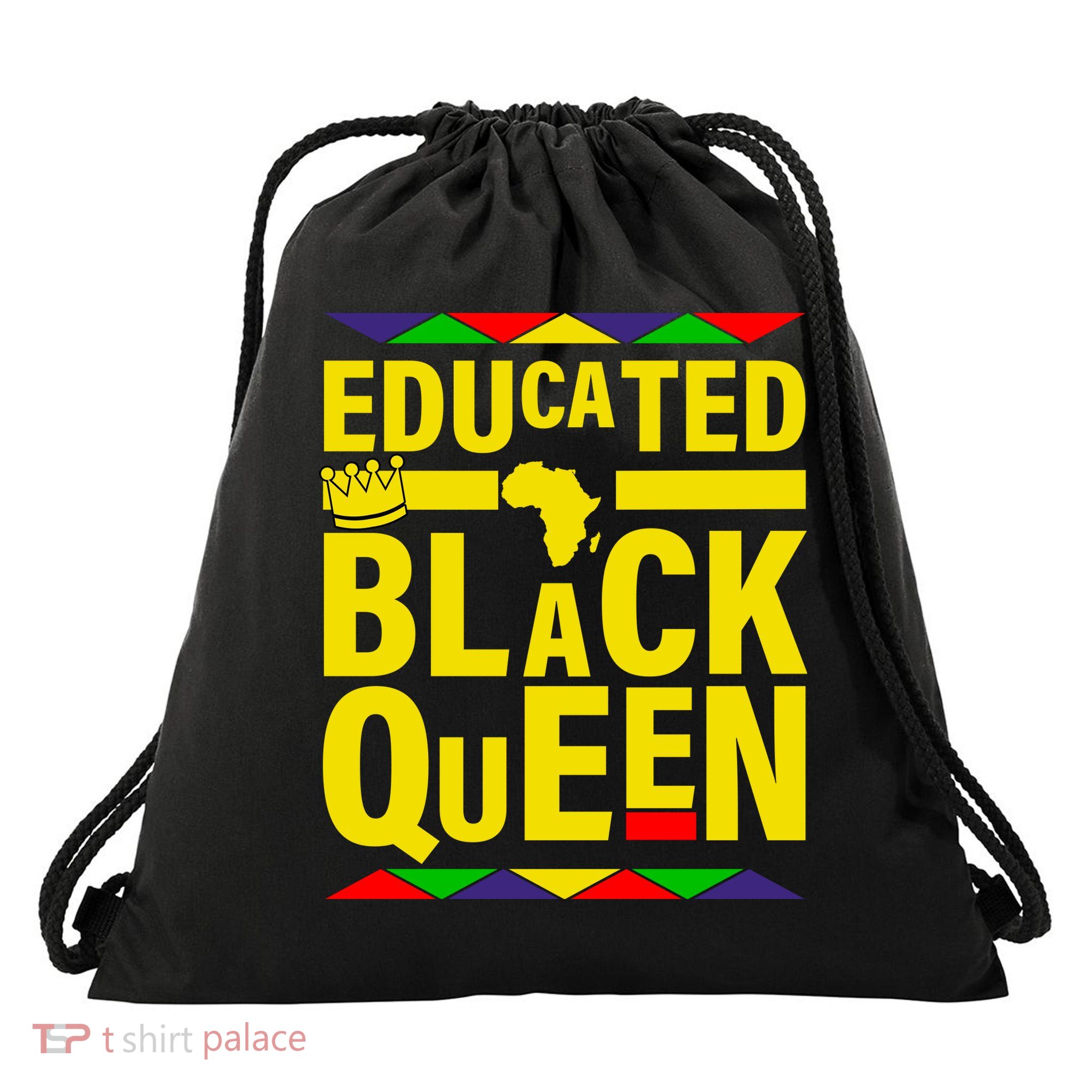 Educated Black Queen Drawstring Bag