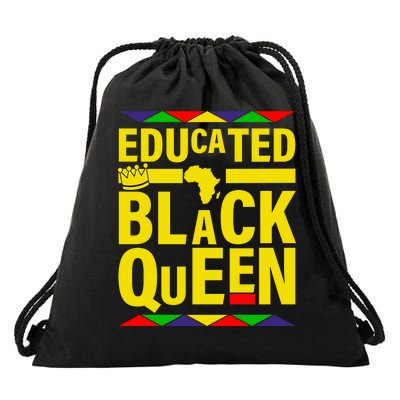 Educated Black Queen Drawstring Bag