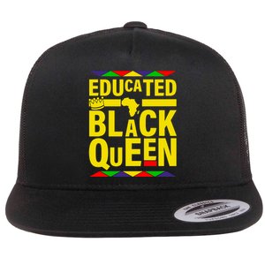 Educated Black Queen Flat Bill Trucker Hat