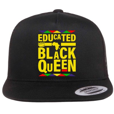 Educated Black Queen Flat Bill Trucker Hat