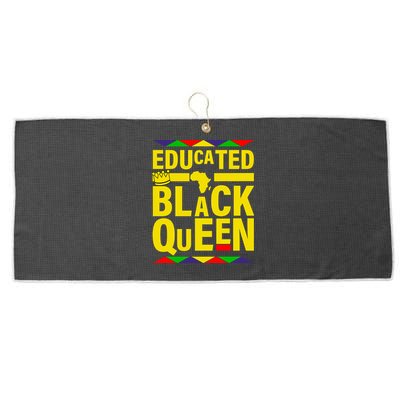 Educated Black Queen Large Microfiber Waffle Golf Towel